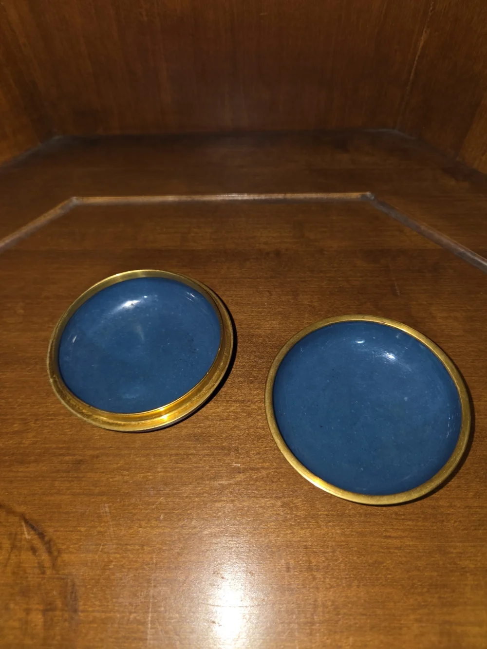 Blue Floral Cloisonné Trinket Box